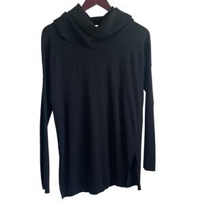 Caslon Women Tunic Sweater‎ S Black Cowl Neck Soft Classic Minimalistic Neutral